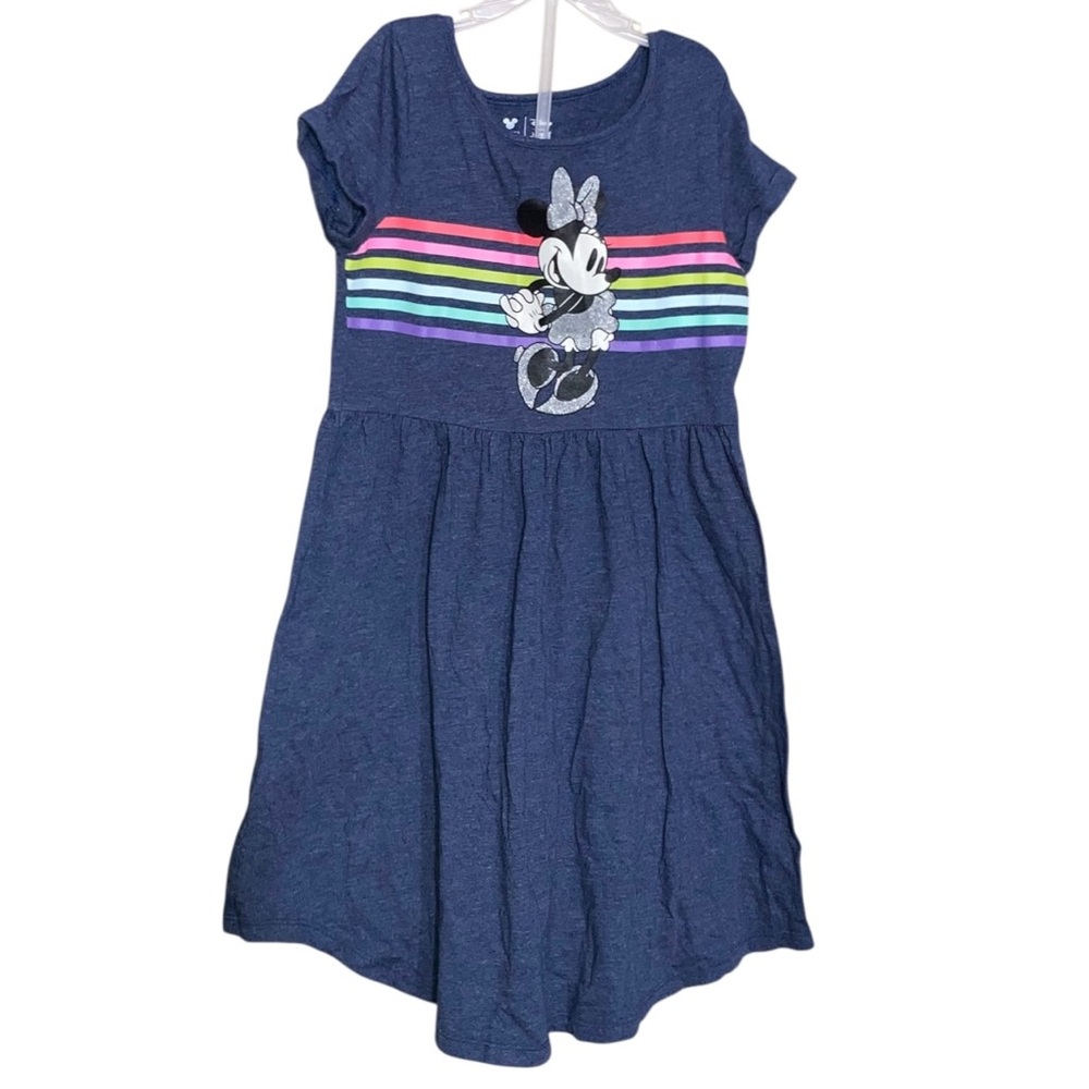 Disney Jumping Beans Minnie Mouse Silver Sparkle Short Sleeve Dress - Size 8
